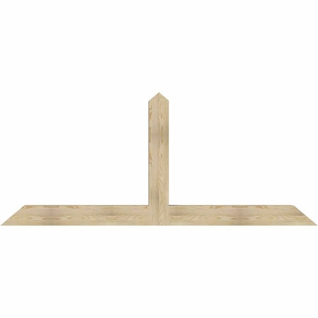 Ekena Millwork Portland Rough Sawn Timber Gable Bracket, Douglas Fir, 96"W x 40"H x 6"D x 6"F, 10/12 Pitch GBW096X40X0606POR00RDF